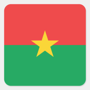 Patriotische Flagge von Burkina Faso Quadratischer Aufkleber