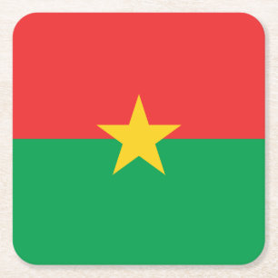 Patriotische Flagge von Burkina Faso Rechteckiger Pappuntersetzer