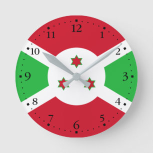 Patriotische Flagge von Burundi Runde Wanduhr
