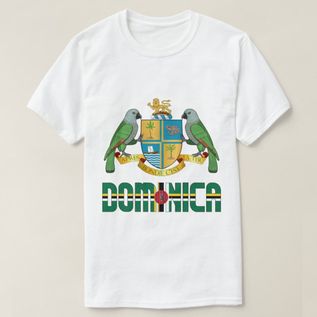 Patriotische Flagge von Dominica T-Shirt (Design vorne)
