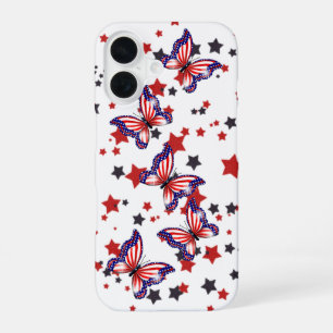 Patriotische Flaggen-Schmetterlinge iPhone 16 Hülle