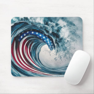 Patriotische Flaggenwelle Mousepad