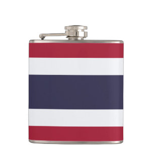 Patriotische Flasche mit Flagge Thailands Flachmann