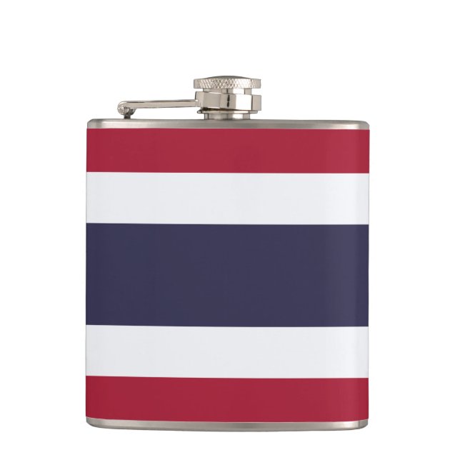 Patriotische Flasche mit Flagge Thailands Flachmann (Vorderseite)