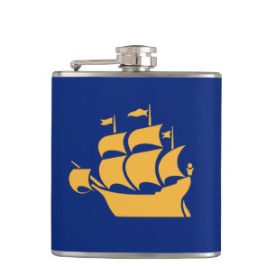 Patriotische Flasche mit Flagge von Quebec City Flachmann