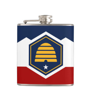 Patriotische Flasche mit Flagge von Utah, USA Flachmann