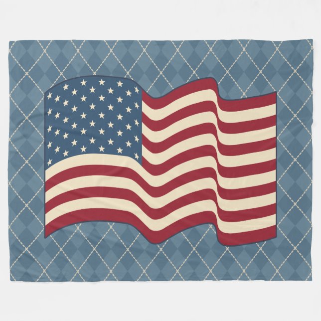 Patriotische Fleece der amerikanischen Flagge Rust (Vorderseite (Horizontal))