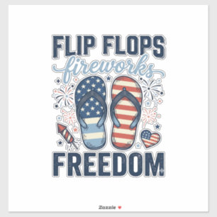 Patriotische Flip Flops Feuerwerk Freiheit Shirt D Aufkleber