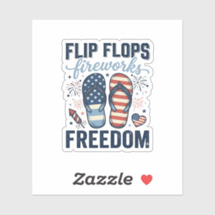 Patriotische Flip Flops Feuerwerk Freiheit Shirt D Aufkleber