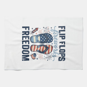 Patriotische Flip Flops Feuerwerk Freiheit Shirt D Geschirrtuch