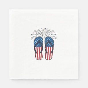 Patriotische Flip Flops Feuerwerk Sommer-Shirt Des Serviette