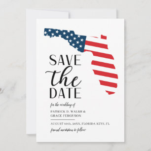 Patriotische Florida Ziel Hochzeit Save The Date