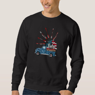 Patriotische Frauen 4. Juli Tutu Truck Sonnenblume Sweatshirt