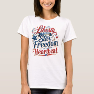 Patriotische Freiheit-Freiheit-Typografie T-Shirt