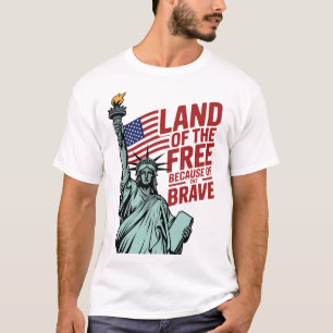 Patriotische Freiheitsstatue Land der Freien T-Shirt