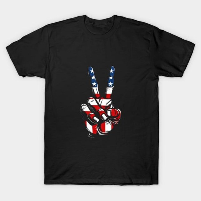 Patriotische Friedenshand T-Shirt (Von Creator hochgeladen)