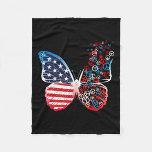 Patriotische Friedenszeichen 4. Juli US-Flagge Fleecedecke