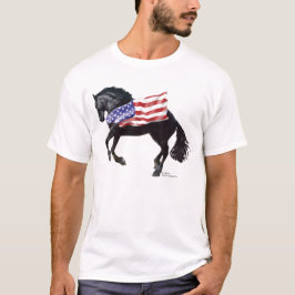 Patriotische friesische Pferdeflagge T-Shirt