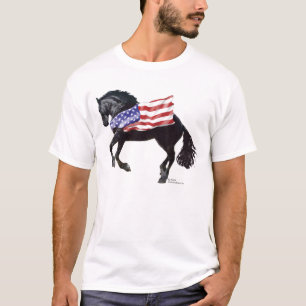 Patriotische friesische Pferdeflagge T-Shirt