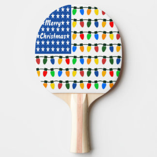 Patriotische Frohe Weihnachten Feiertags-Glühbirne Tischtennis Schläger