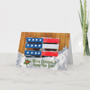 Patriotische frohe Weihnachtsgrußkarte Karte