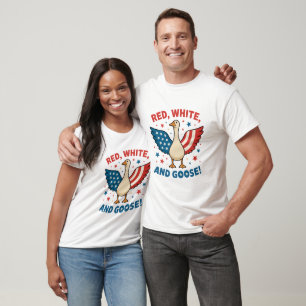 Patriotische Gans 4. Juli Coquette USA T-Shirt