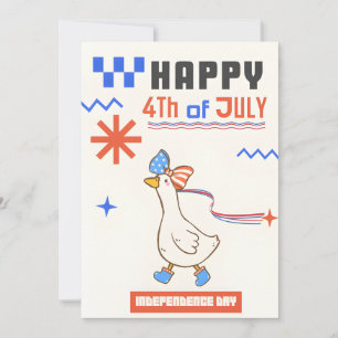 Patriotische Gans Frohes 4. Juli Unabhängigkeit Feiertagskarte