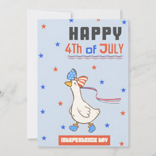 Patriotische Gans Frohes 4. Juli USA Unabhängigkei Feiertagskarte