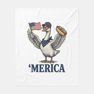 Patriotische Gans 'Merica Hot Dog Vintage-Shirt De Fleecedecke