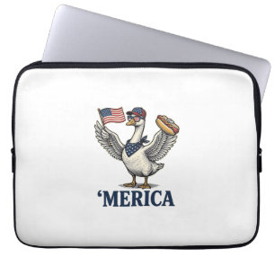 Patriotische Gans 'Merica Hot Dog Vintage-Shirt De Laptopschutzhülle