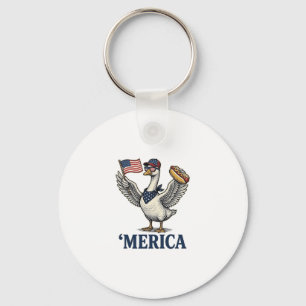 Patriotische Gans 'Merica Hot Dog Vintage-Shirt De Schlüsselanhänger