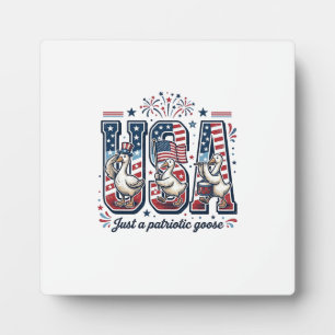 Patriotische Gans USA Vintage Fourth of July-Shirt Fotoplatte