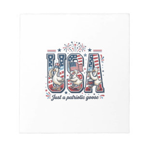 Patriotische Gans USA Vintage Fourth of July-Shirt Notizblock