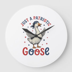 Patriotische Gans Vintage Fourth of July Shirt Des Große Wanduhr
