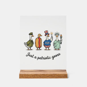Patriotische Gans Vintage-Gravur Lustiges USA-Shir Acrylschild