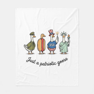 Patriotische Gans Vintage Gravur Lustiges USA-Shir Fleecedecke