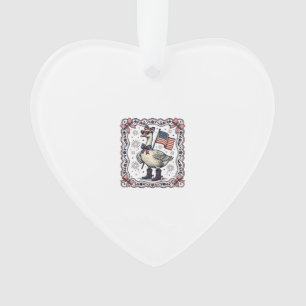 Patriotische Gans Vintage-Stich Ornament