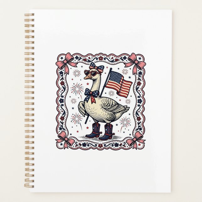 Patriotische Gans Vintage-Stich Planer (Vorderseite)