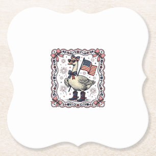Patriotische Gans Vintage-Stich Untersetzer