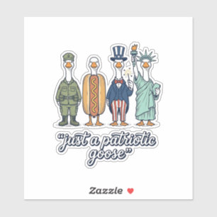 Patriotische Gänse-Aufstellung Vintage-Vector-Shir Aufkleber