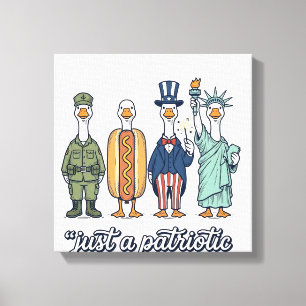 Patriotische Gänse-Aufstellung Vintage-Vector-Shir Leinwanddruck
