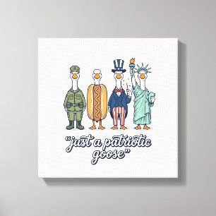 Patriotische Gänse-Aufstellung Vintage-Vector-Shir Leinwanddruck