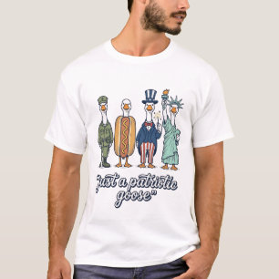 Patriotische Gänse-Aufstellung Vintage-Vector-Shir T-Shirt