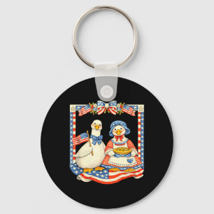 Patriotische Gänse Retro Vintage Amerika USA Gans Schlüsselanhänger