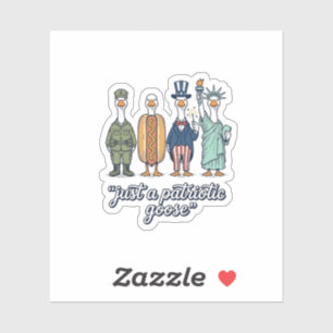 Patriotische Gänseaufstellung Vintage-Vector-Shirt Aufkleber