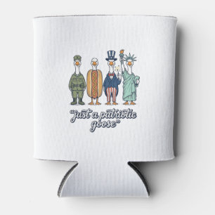 Patriotische Gänseaufstellung Vintage-Vector-Shirt Dosenkühler