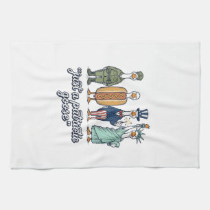 Patriotische Gänseaufstellung Vintage-Vector-Shirt Geschirrtuch