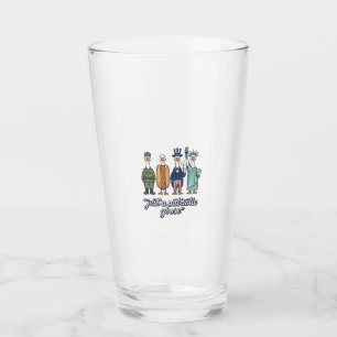 Patriotische Gänseaufstellung Vintage-Vector-Shirt Glas