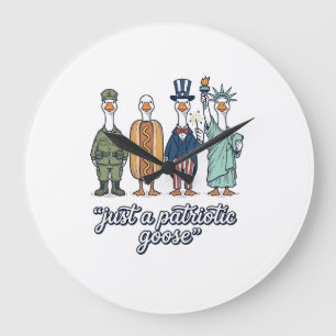 Patriotische Gänseaufstellung Vintage-Vector-Shirt Große Wanduhr