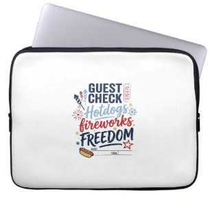 Patriotische Gästekontrolle Hotdogs Feuerwerk Frei Laptopschutzhülle